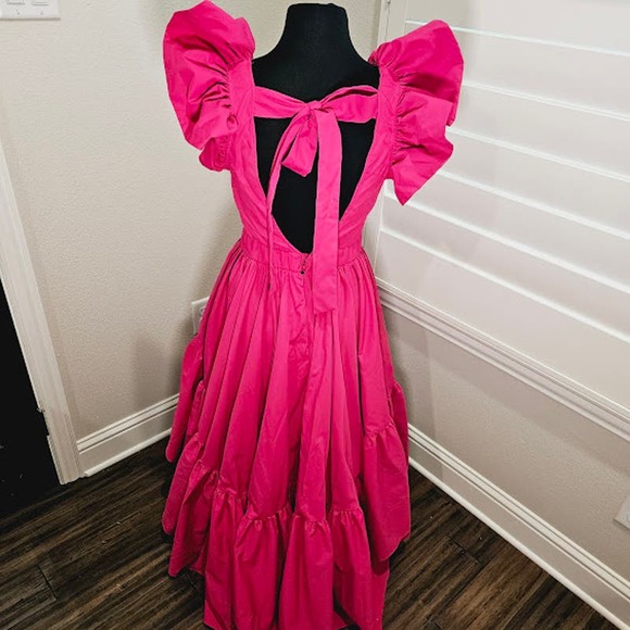 Hot Pink Ruffle Barbiecore High-low Dress - Picture 2 of 3